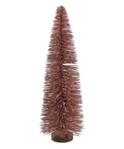 Creative Co-Op Sisal Bottle Brush Tree with Wood Base. Pink. 6 Round x 18-1/2H