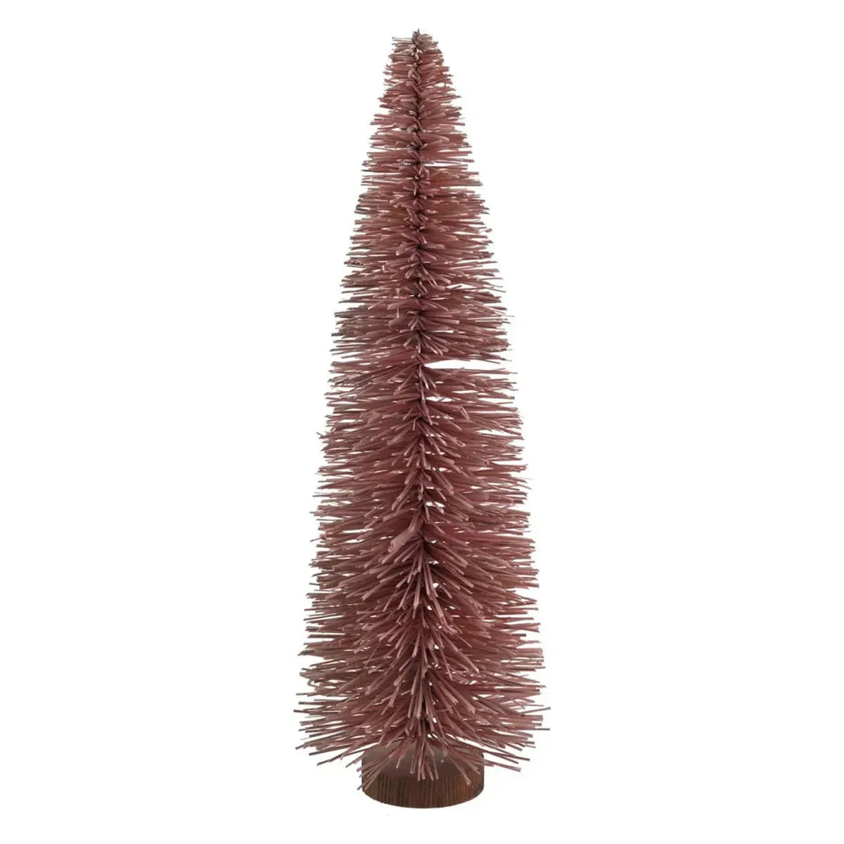 Creative Co-Op Sisal Bottle Brush Tree with Wood Base. Pink. 6 Round x 18-1/2H