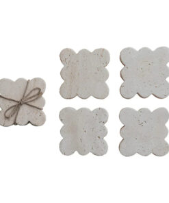 Creative Co-Op  Travertine Coasters with Scalloped Edge. Set of 4