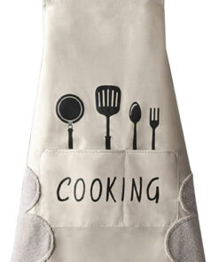 Women Kitchen Apron with Hand Wipe Pockets .Big Pocket.Hand-Wiping. Waterproof for Cooking Baking