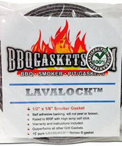 1/2 X 1/8 Lavalock High Temp BBQ Gasket Smoker Seal for Nomex Door Lid. Self Stick Grey