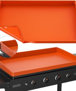 36 Silicone Griddle Mat. Upgrade Full-Edge Griddle Top Covers for Blackstone 36 Inch. All Season Cooking Protective Cover. Protect Griddle from Rodents. Insects. Debris and Rust (Orange)