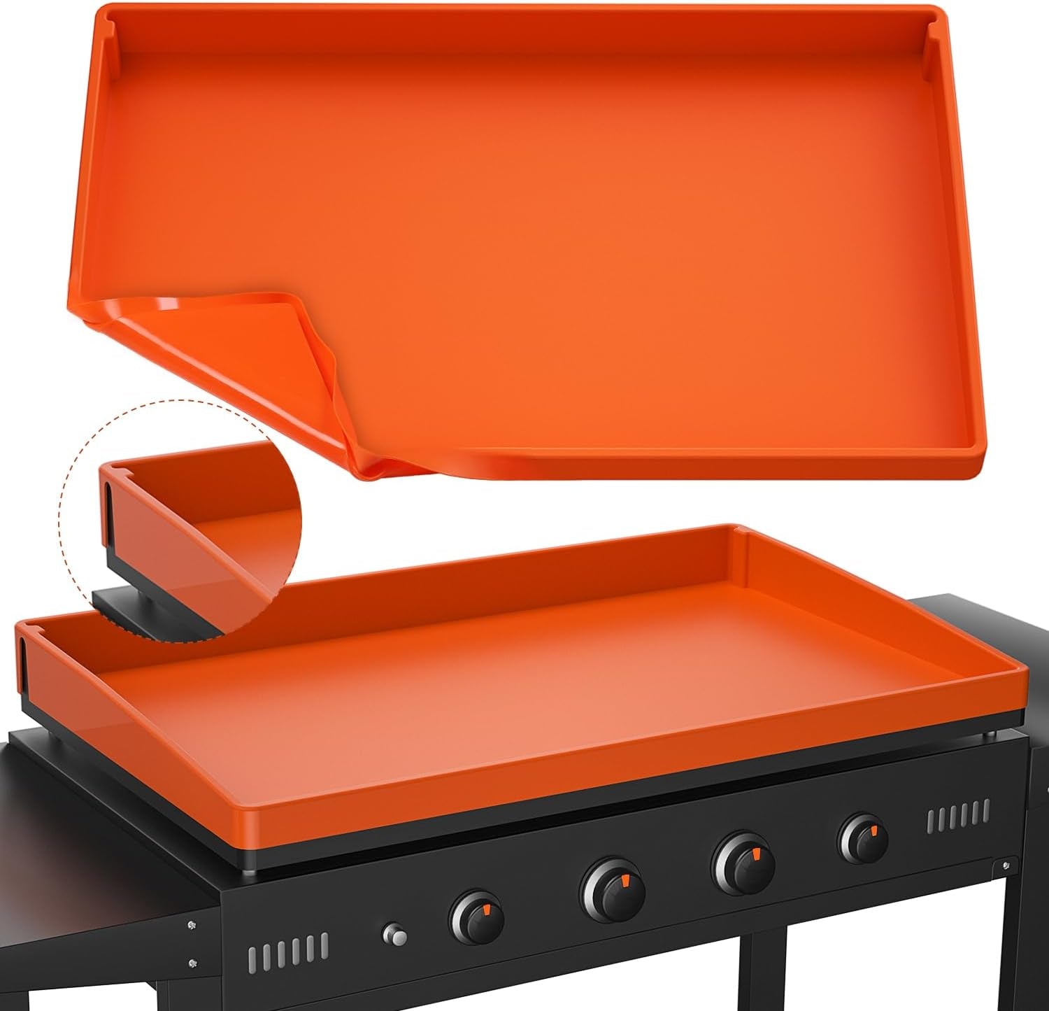 36 Silicone Griddle Mat. Upgrade Full-Edge Griddle Top Covers for Blackstone 36 Inch. All Season Cooking Protective Cover. Protect Griddle from Rodents. Insects. Debris and Rust (Orange)