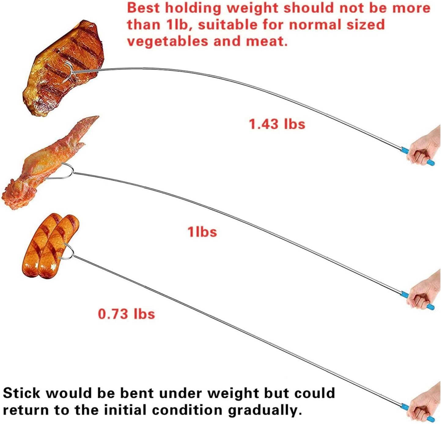 Briout Marshmallow Roasting Sticks 12 Colors Extra Long 45'' Stainless Telescoping Hot Dog Smores Skewers Kids Safe Barbecue Forks for Campfire. Bonfire and Grill(12 Count) - Image 3