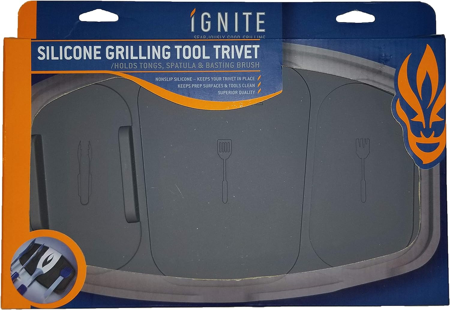 Ignite Silicone Grilling Trivet Is a 100% Nonslip Silicone Tool That Holds Tongs. Spatula & BASTING Brush Preventing Them from Contamination on the Grill'S Surface and Also Keeps Your Grill Clean. - Image 2