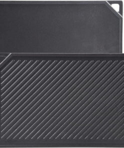 Cast Iron Reversible Griddle. 16.5 Inch X 9.5 Inch Double Sided Grill Pan Perfect for Gas Grills and Stove Top