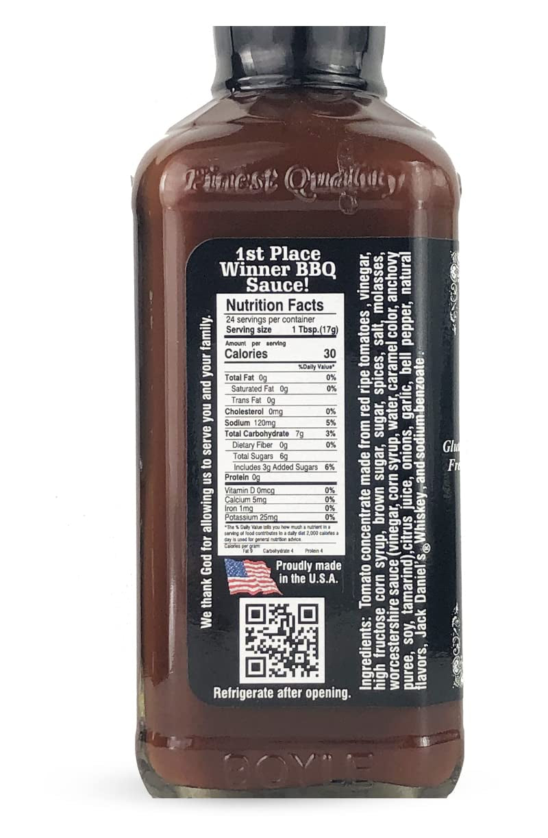 Historic Lynchburg Tennessee Whiskey Sweet and Mild Barbecue Sauce 86 Poof. Gluten Free. No MSG. Flavored with Jack Daniel Whiskey - Image 4