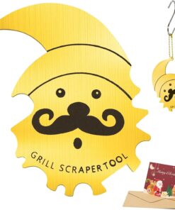 Xmas Gifts for Men Dad Boyfriend Husband Grill Brush and Scraper Bristle Free.Mens Stocking Stuffers.Bbq Accessories Grill Brush for Outdoor Grill.Kitchen Gadgets Cleaner(Gold)