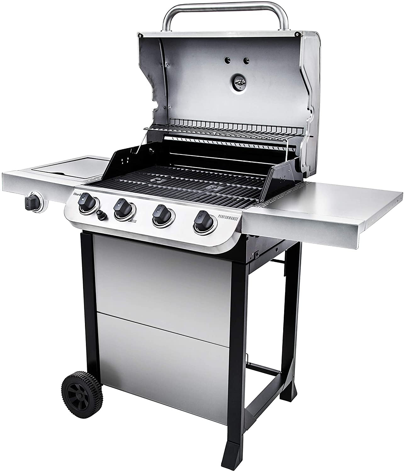 Performance Series Convective 4-Burner with Side Burner Cart Propane Gas Stainless Steel Grill - 463377319 - Image 2