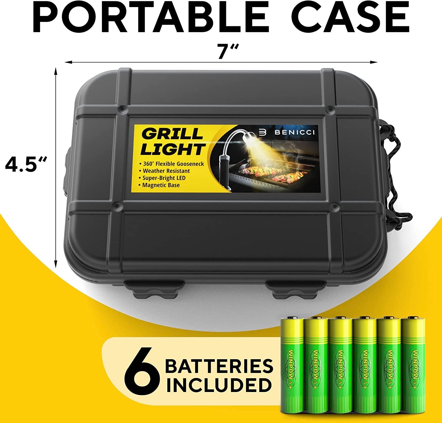 Flexible LED BBQ Grill Lights Set of 2 - the Perfect Grilling Accessories Light with 360-Degree Magnetic Base and Gooseneck - 100% Portable Weatherproof Outdoor Lamp W/ 6 Batteries Included - Image 4