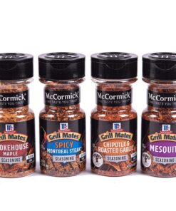 Mccormick Grill Mates Unique Blends Grilling Variety Pack (Chipotle & Roasted Garlic. Mesquite. Spicy Montreal Steak. Smokehouse Maple). 4 Count