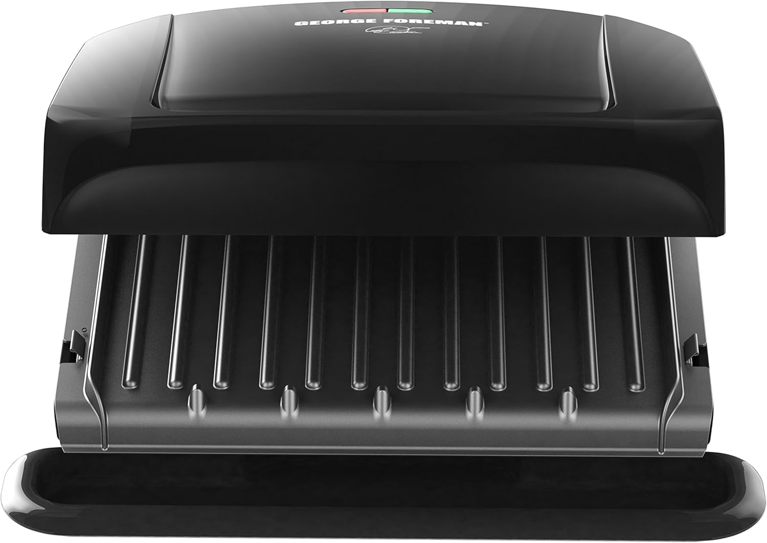 George Foreman 4-Serving Removable Plate Electric Grill and Panini Press. George Tough Non-Stick Coating. Drip Tray Catches Grease. Black - Image 8