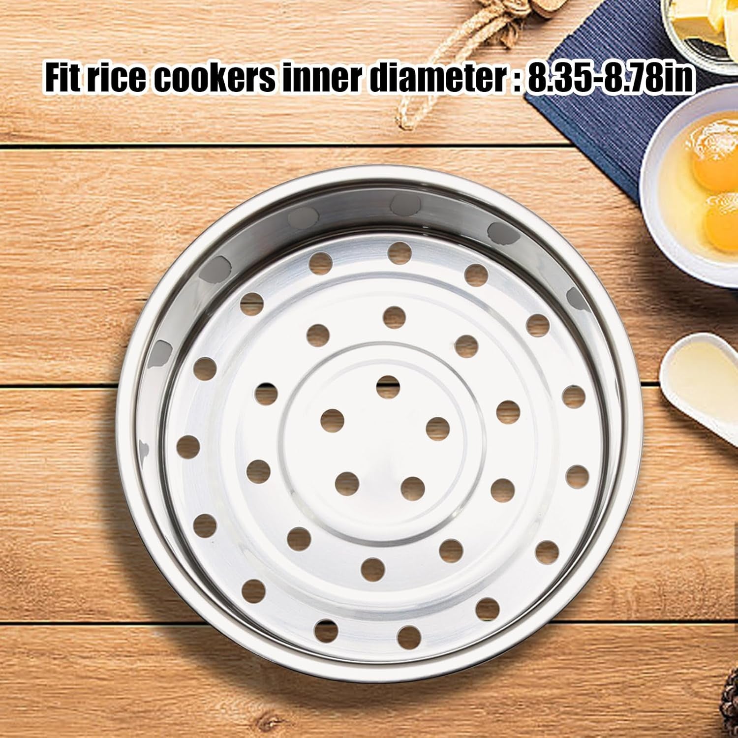 2Pcs Stainless Steel Steamer Basket Set – Round Tray Rack for Rice Cooker. Warmer & Kitchen Cooking (Veggies. Fish. Meat) - Image 4