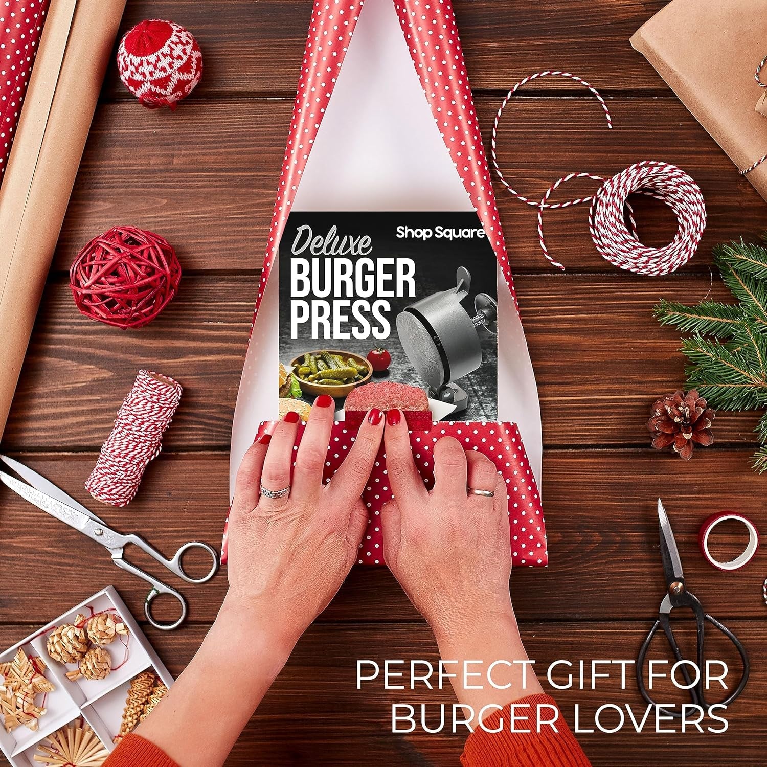 Shop Square Hamburger Press Patty Maker - Adjustable 1/4Lb to 3/4Lb Burger Press Patty Maker with Patty Ejector - Adjustable Thickness for Burgers. Crab Cakes. and Sausage - Patty Paper Included - Image 6