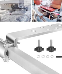 58182 Grill Rail Mount Bracket for Any Kuuma Stow N' Go BBQ Grill - Fits RV Boat Camping Inside/Outboard (7/8 to 1-1/4 round or 1-1/4 Square Horizontal Railings) with Attachment