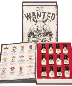 Thoughtfully Gourmet. Wild Western-Themed BBQ Sauce and Rubs Book Gift Set. Includes Honey BBQ. Montreal BBQ Rub & More. Great Gift for Men. Set of 12