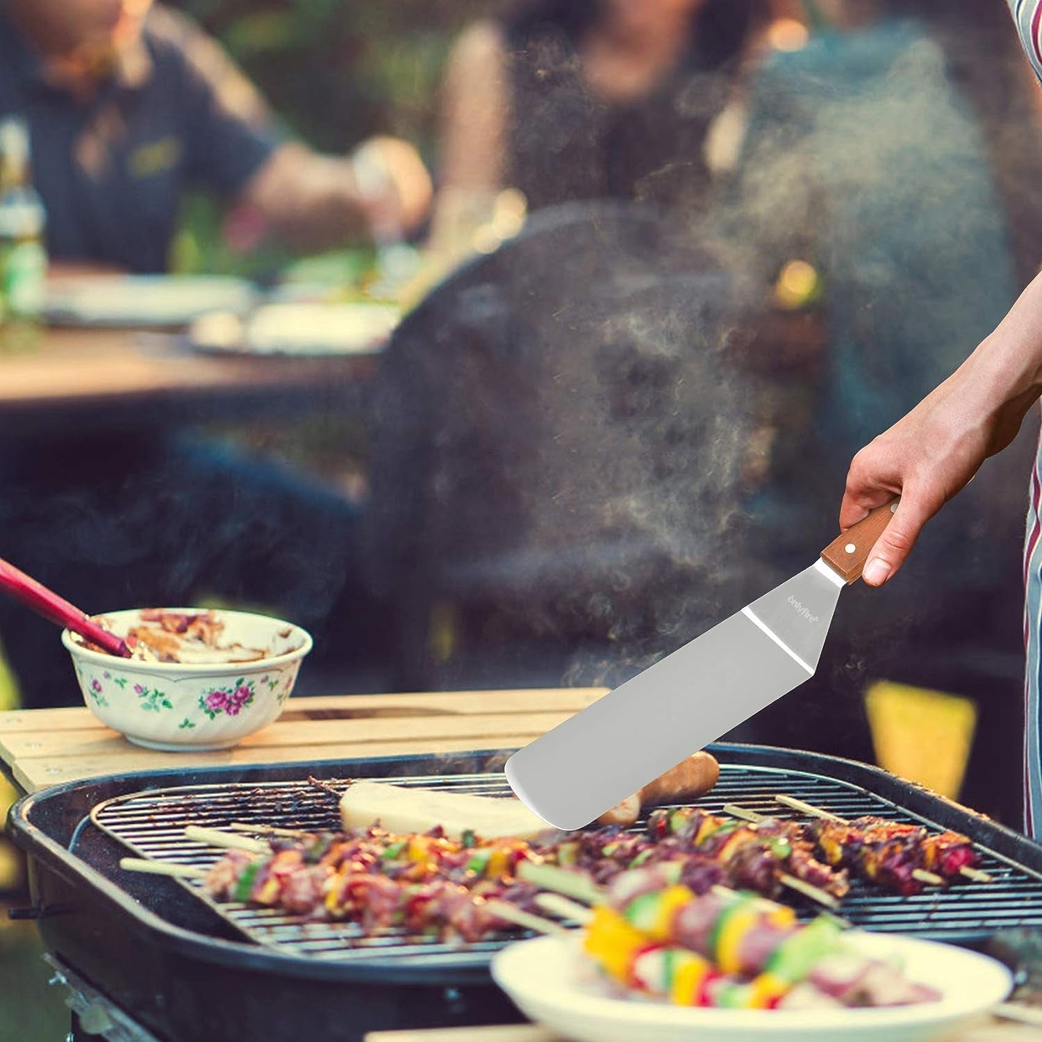 Only Fire Professional Barbecue Tool Kit Grill Griddle Tools Flat Top Griddle Accessories for Camping. Outdoor Hibachi. Backyard-Set of 5 - Image 8