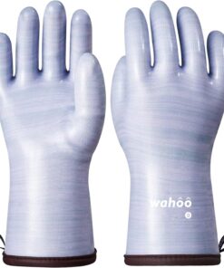 Wahoo Liquid Silicone Smoker Oven Gloves. Food-Contact Grade. Heat Resistant Gloves for Cooking. Grilling. Baking. Purple. L/9