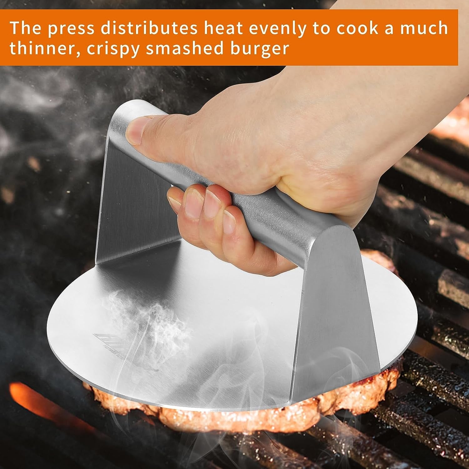 ALLTOP Smash Burger Press.Stainless Steel Non-Stick Smasher Hamburger Press -Patty Maker for Flat Top Griddle.Grill.Bbq - round Kitchen Tool (5.5 Inch) - Image 3