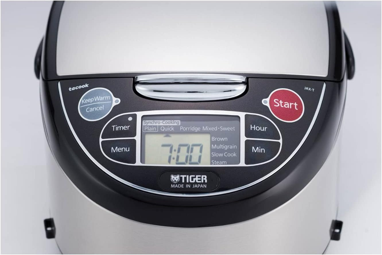 Tiger Corporation JAX-T10U-K 5.5-Cup (Uncooked) Micom Rice Cooker with Food Steamer & Slow Cooker. Stainless Steel Black - Image 4