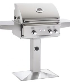 American Outdoor Grill: 24 AOG Grill on Pedestal. w/ Lights & Rotisserie. NG (LP Conversion Kit Included)