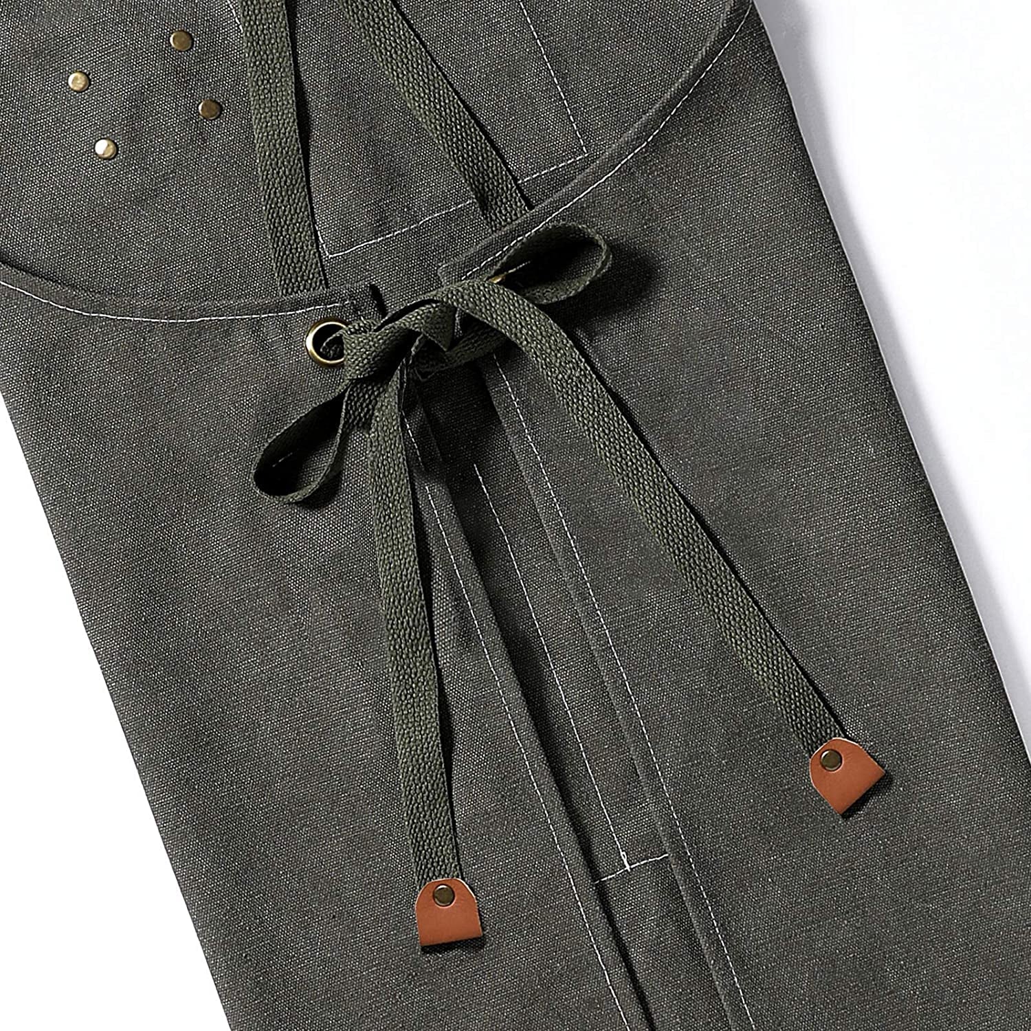 Chef Aprons for Men Women with Large Pockets. Cotton Canvas Cross Back Heavy Duty Adjustable Work Apron. Size M to Xxl(Grey) - Image 5