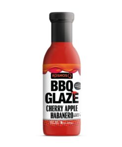 Kosmos Q Cherry Apple Habanero BBQ Glaze - 15.5 Oz Bottle for Sticky & Flavorful Barbecue - Thick BBQ Glaze for Competition Ready Mouth-Watering Meat (Cherry Apple Habanero)