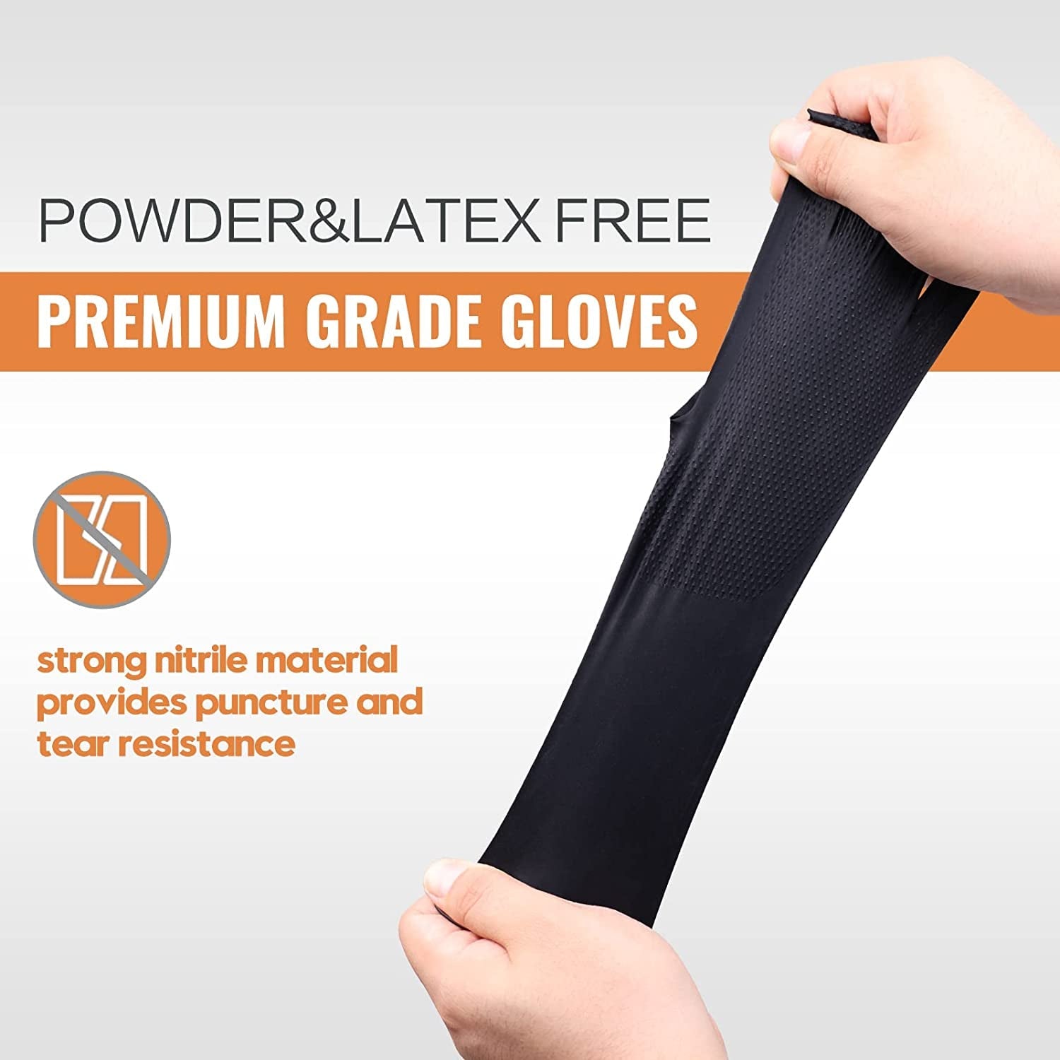 Black Raised Diamond Texture 8 Mil Nitrile Xlarge Glove Latex & Powder Free 100 Count Black Nitrile Disposable Glove - Image 5