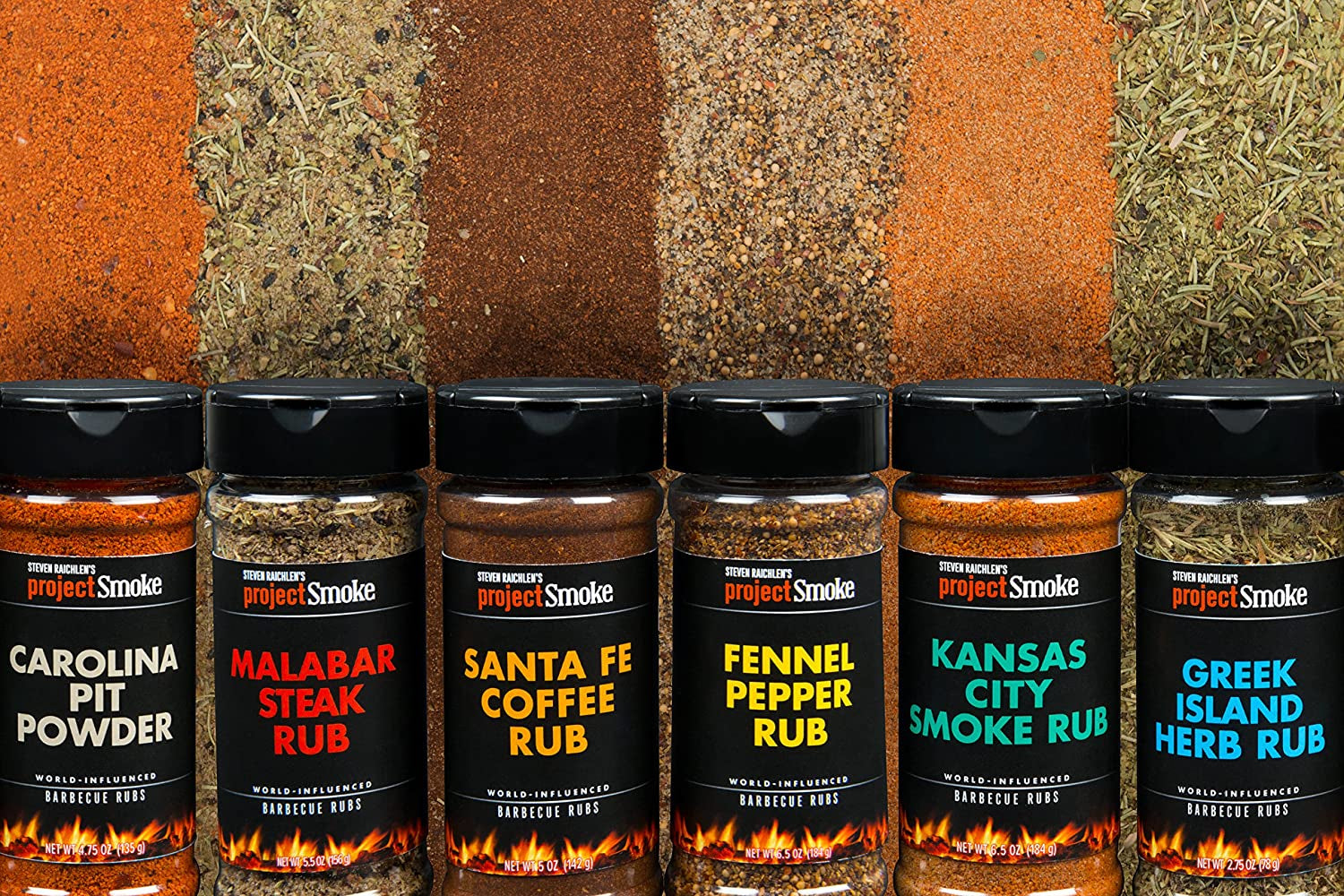 STEVEN RAICHLEN'S Project Smoke BBQ Spice Rub Seasoning Combo Pack - 6 Pack World Wide Barbeque - Image 2