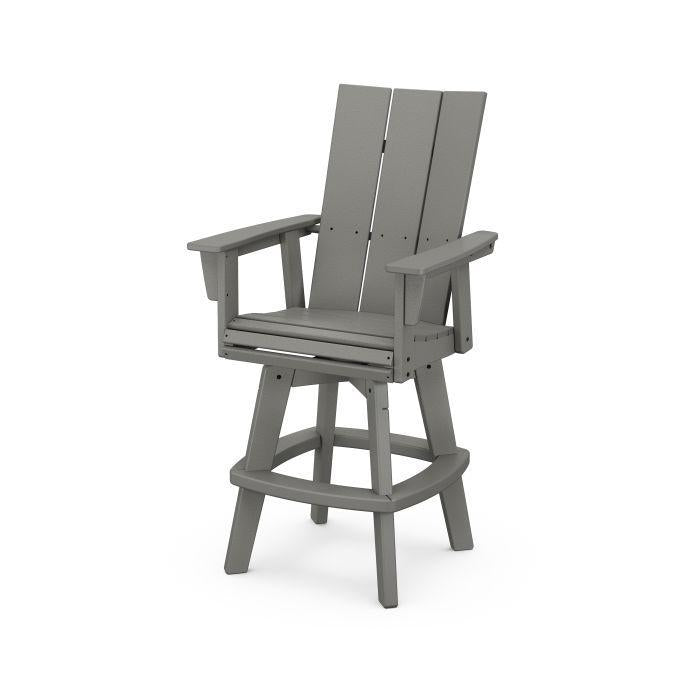 Polywood: Modern Curveback Adirondack Swivel Bar Chair - Image 4