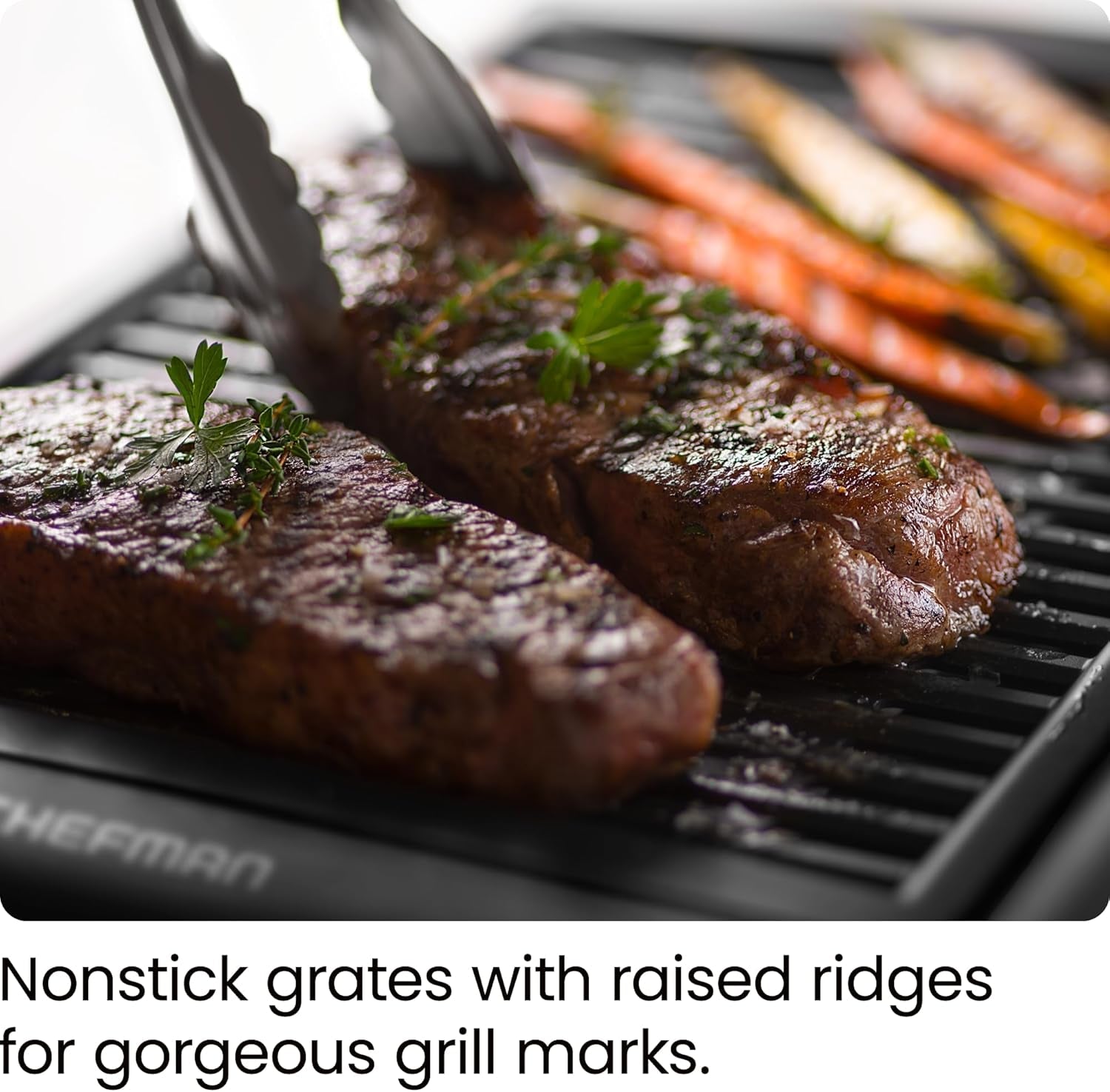 Chefman Electric Smokeless Indoor Grill W/ Non-Stick Cooking Surface & Adjustable Temperature Knob from Warm to Sear for Customized Bbqing. Dishwasher Safe Removable Water Tray. Black - Image 7