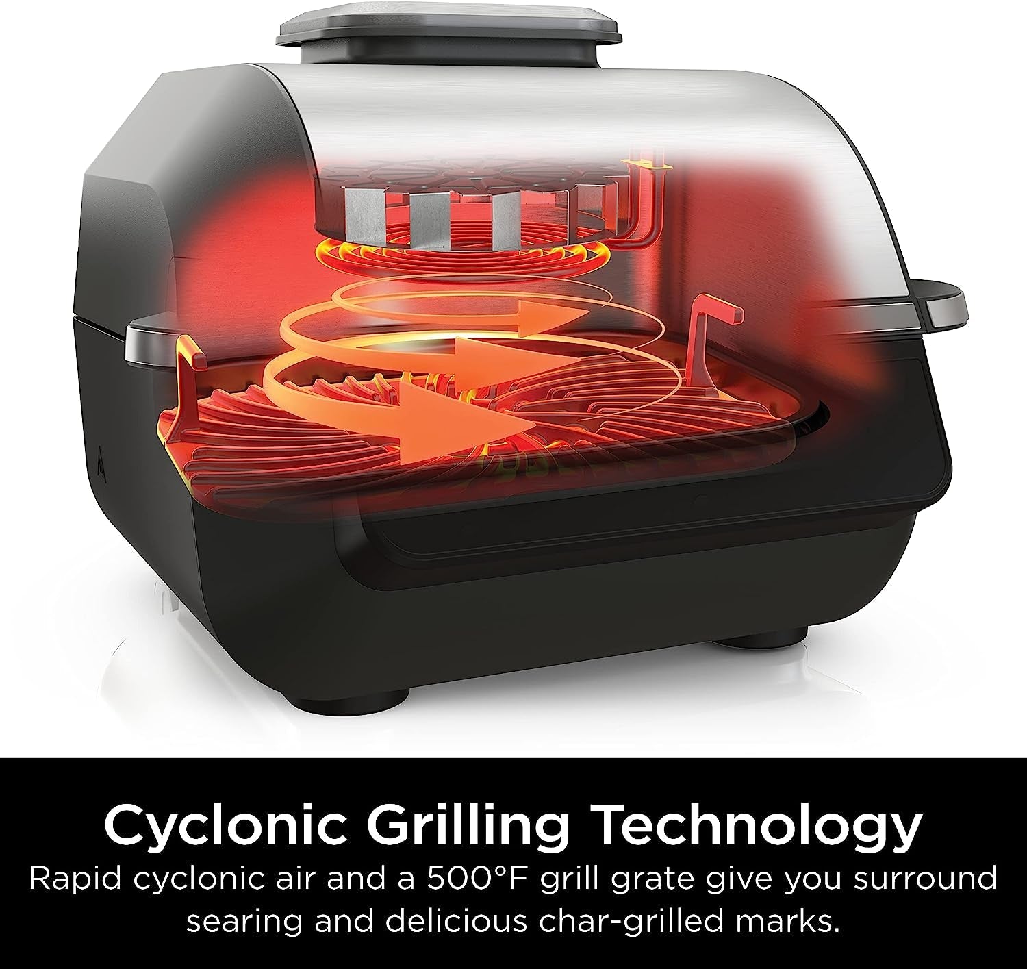 EG201 Foodi 6-In-1 Indoor Grill with Air Fry. Roast. Bake. Broil. & Dehydrate. 2Nd Generation. Dishwasher Safe. Black/Silver - Image 6