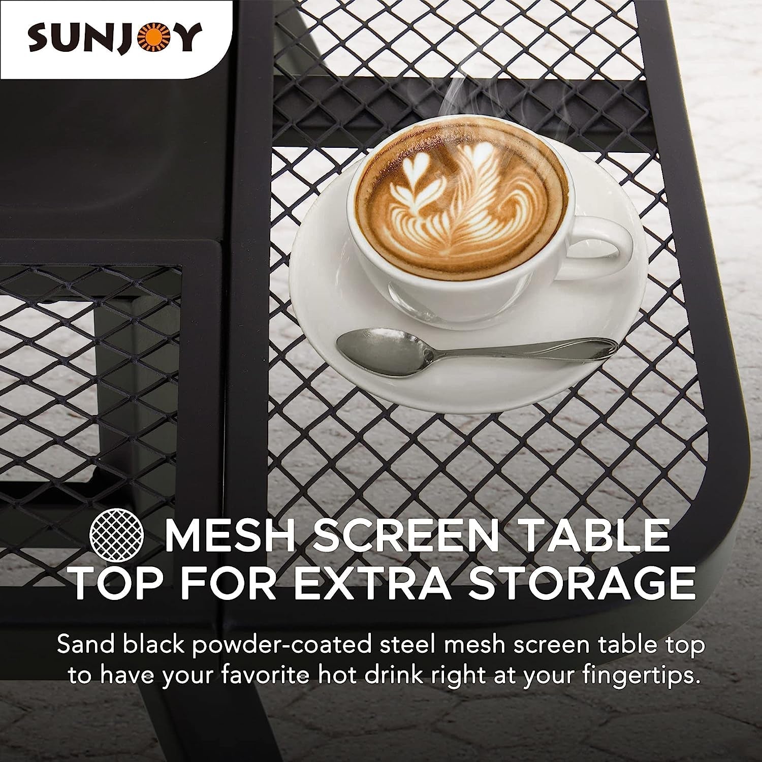 Sunjoy 38 In. Fire Pit for Outside. Square Wood Burning Firepit Large Steel Fire Pits with Adjustable Cooking Swivel BBQ Grill and Fire Poker Black - Image 7