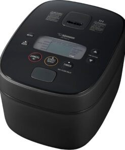 Zojirushi NW-QAC10 5.5-Cup Capacity Flat-Top Induction Cooker and Warmer with Custom Cooking Pan. Double Non-Stick Coating for Easy Clean-Up (Black)