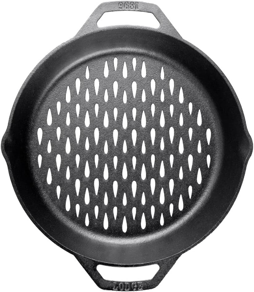 Lodge 12 Cast Iron Dual Handle Grill Basket