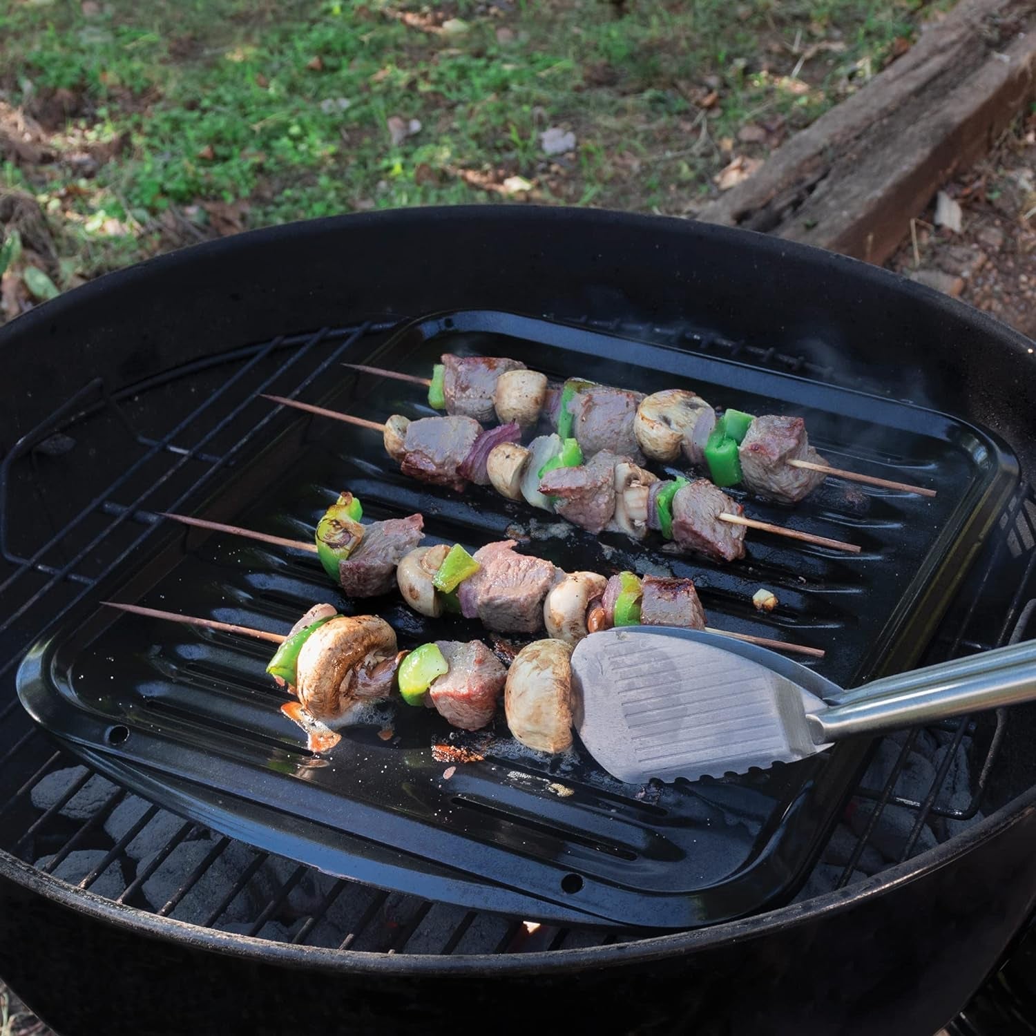 SPL50016 Large 2-Piece Broiler Pan & Grill Set Porcelain-On-Steel 16-1/2X12-3/4X1-3/4 Broiler Pan for Oven. Black - Image 8