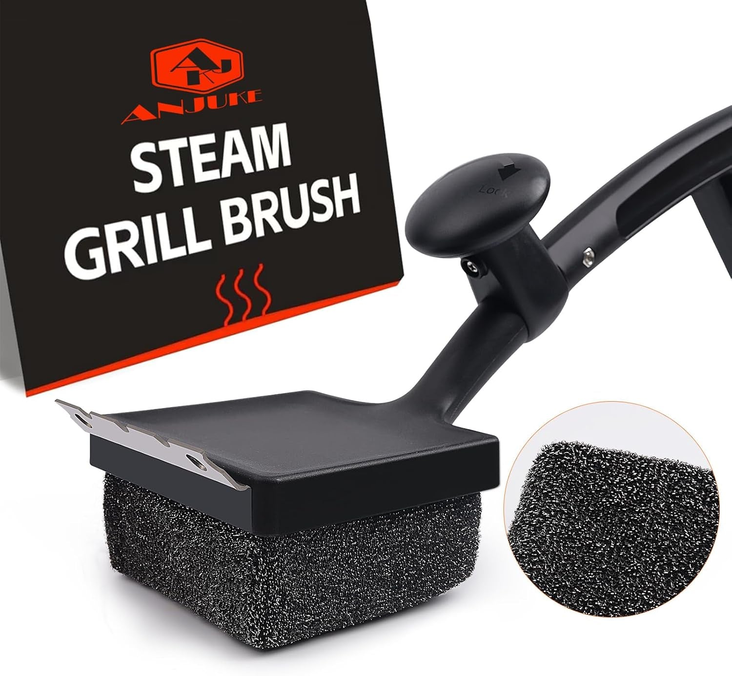 BBQ Grill Brush Bristle Free.4 in 1 Grill Brush for Outdoor Grill with Replaceable Cleaning Head.18.8 Extra Long Safe Steam Grill Cleaner Brush with Scraper.Bbq Accessories Gifts for Men