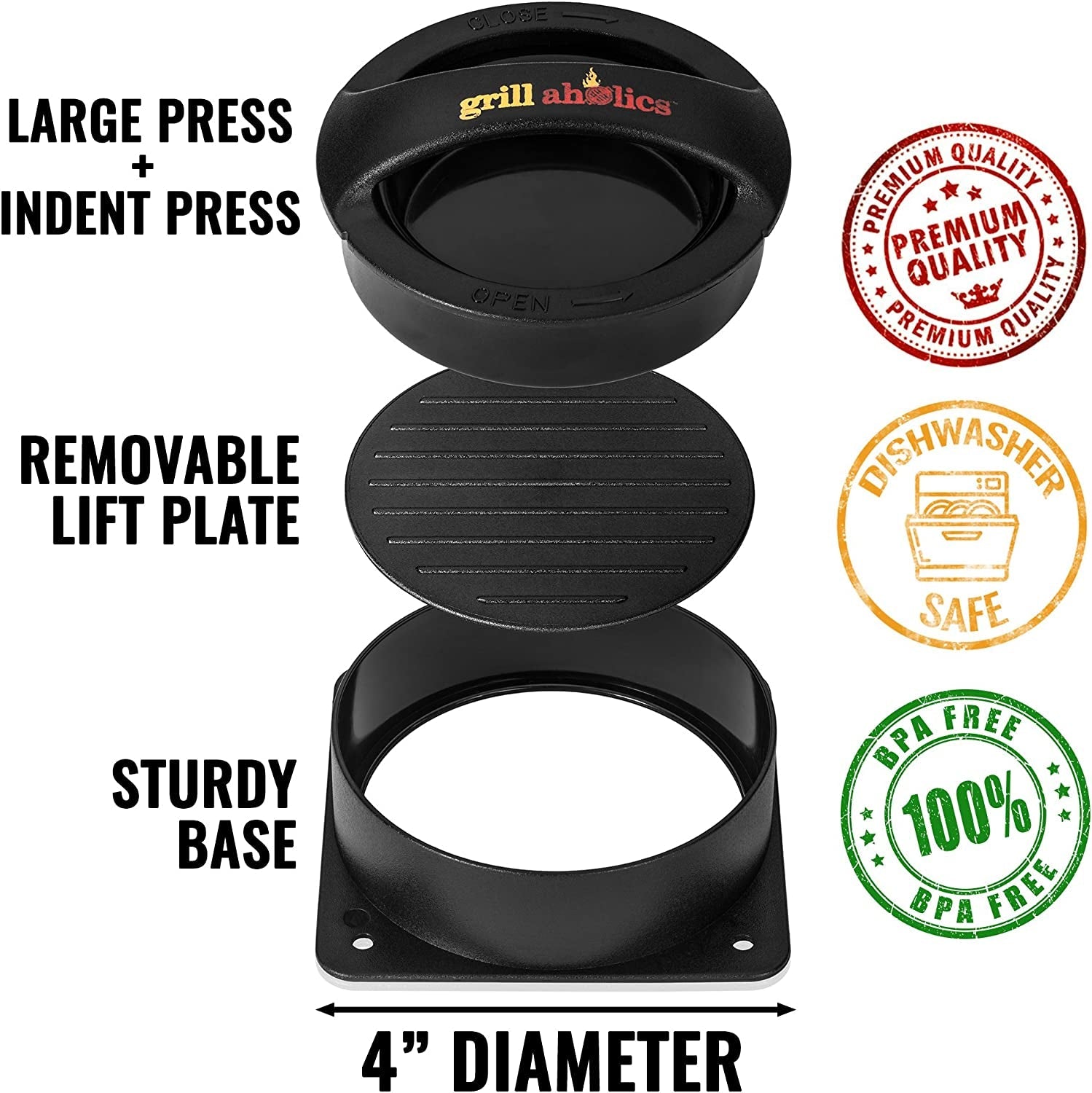 Stuffed Burger Press and Recipe Ebook - Extended Warranty - Hamburger Patty Maker for Grilling - BBQ Grill Accessories - Image 4