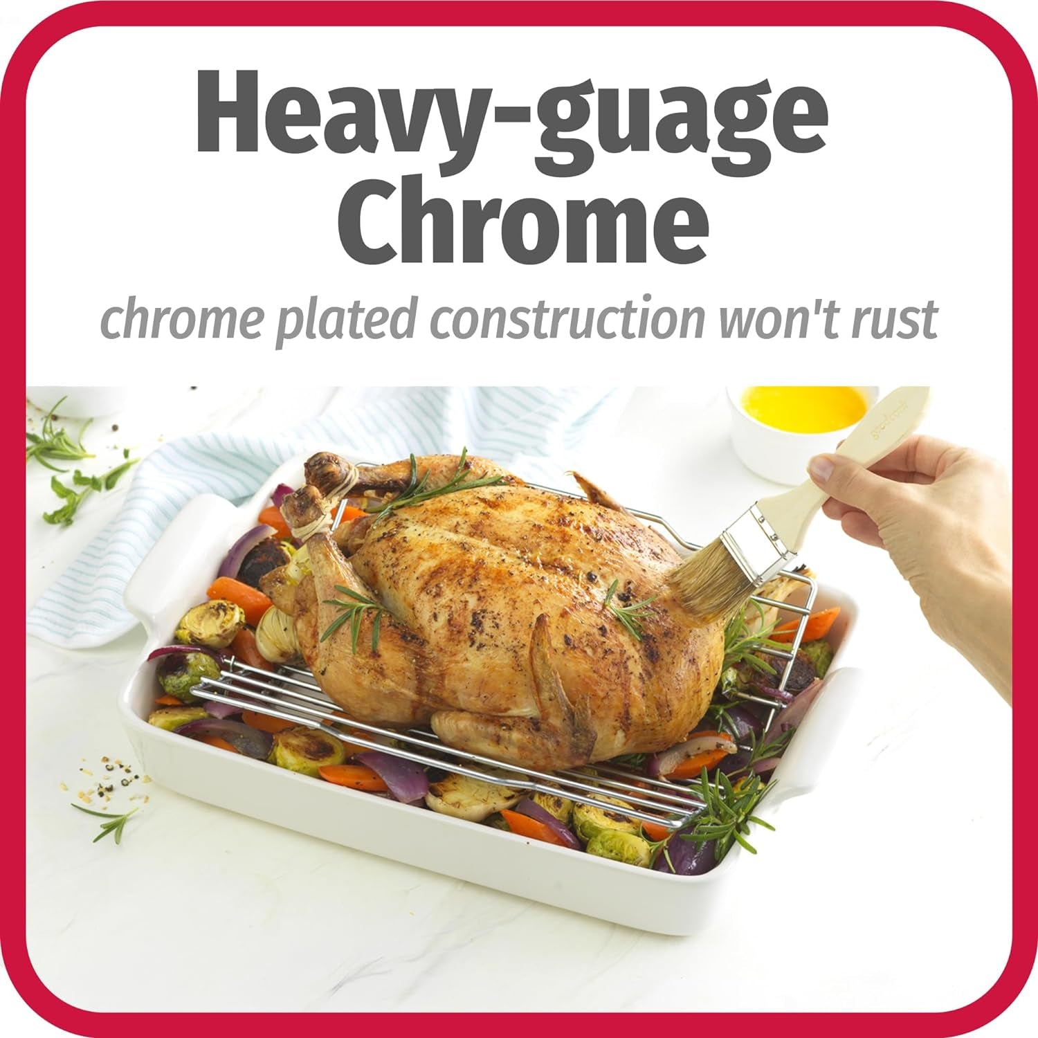 BRADSHAW INTERNATIONAL 23803 Chrome Adjustable Roast Rack - Image 8