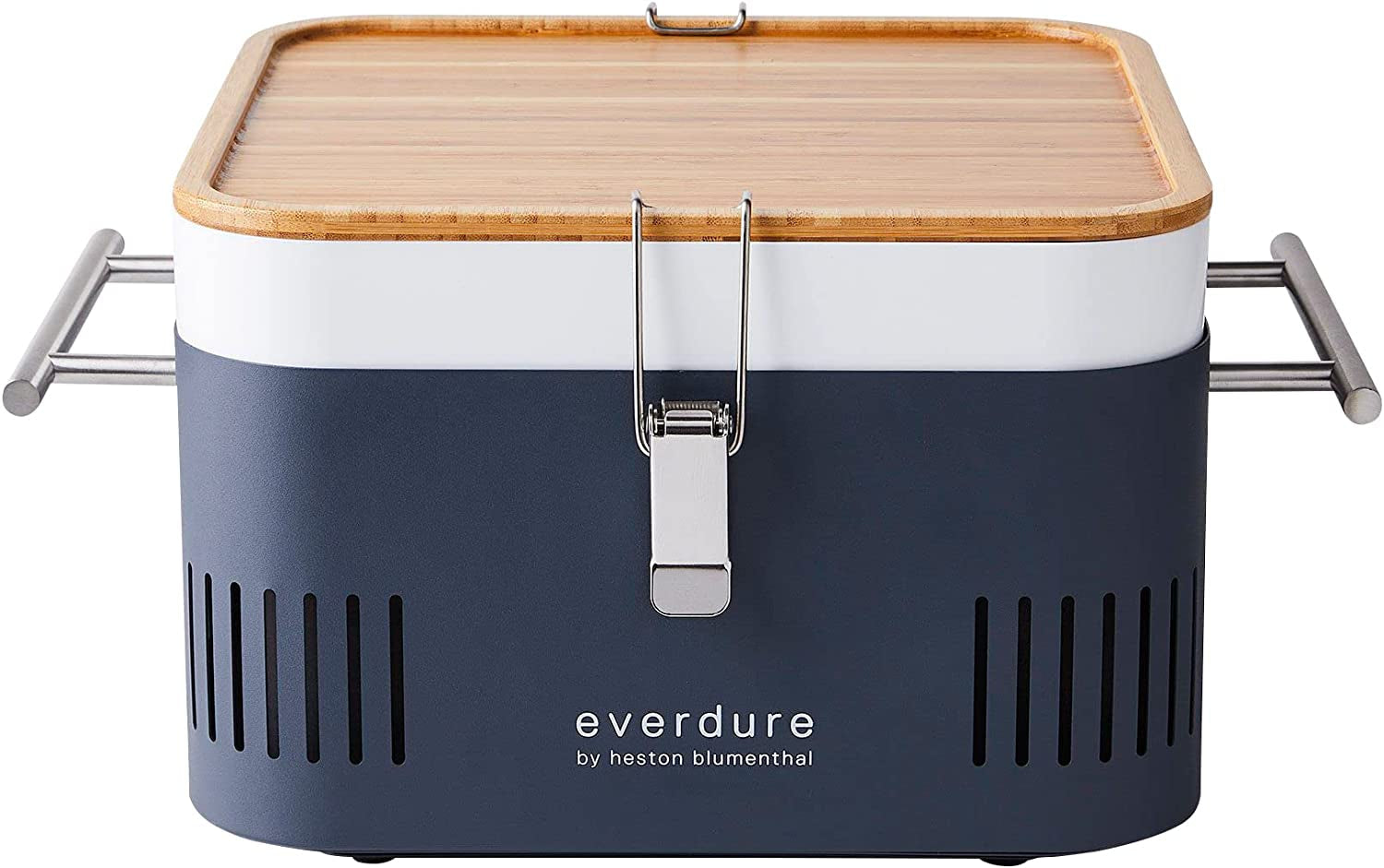 Everdure CUBE Portable Charcoal Grill. Tabletop BBQ. Perfect Tailgate. Beach. Patio. or Camping Grill. Lightweight & Compact Small Grill with Preparation Board & Food Storage Tray. Graphite