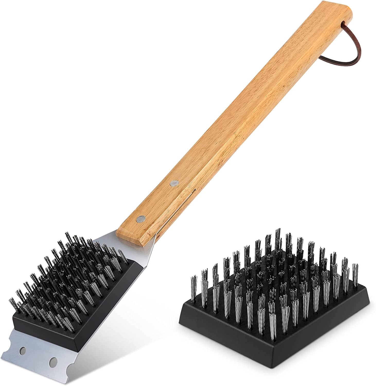SIMPLETASTE Grill Brush and Scraper. Durable & Effective. Include Extra Stainless Steel Bristles Head for Replacement. Wire Grill Brush for Outdoor Grill. Grill Accessories Gift for Men/Dad