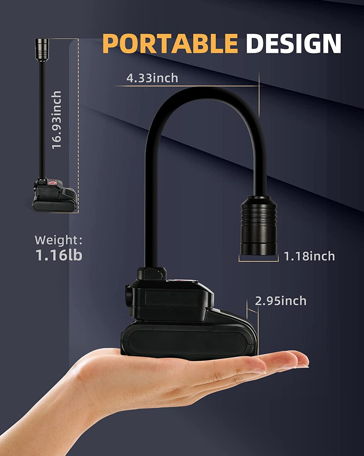 LED Work Light. 2000 Lumen Flexible Gooseneck Flashlight with Magnetic Base. Adjustable Grill Light. Job Site Light for Work Bench. Auto-Repairing. Reading. Emergency and Bbq(Rechargeable) - Image 5