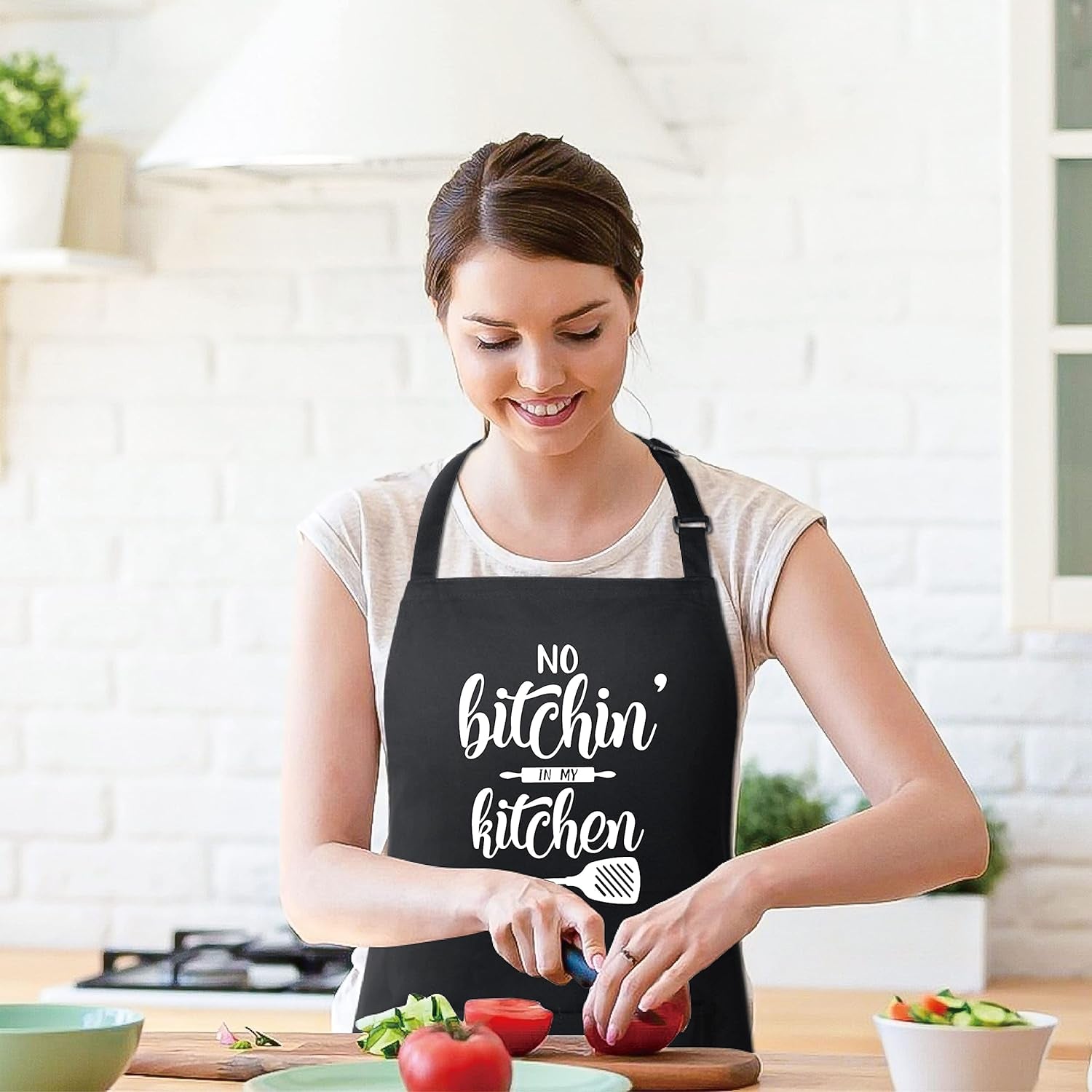 100% Cotton Funny Apron for Women Men with 2 Pockets Kitchen Cooking Adjustable Chef Apron Gifts for Wife Husband Mother'S Day - Image 6