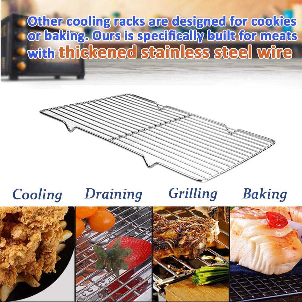 Turbokey Grilling Rack Heavy Duty Wire Grate Oven Roasting Rack 5.3 X 8.7 Inch Rectangle Baking Cooling Steaming with 4 Legs Stainless Steel Rack (5.3X8.7.22X13.5Cm) - Image 6
