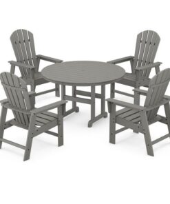 Polywood: South Beach 5-Piece Round Farmhouse Dining Set