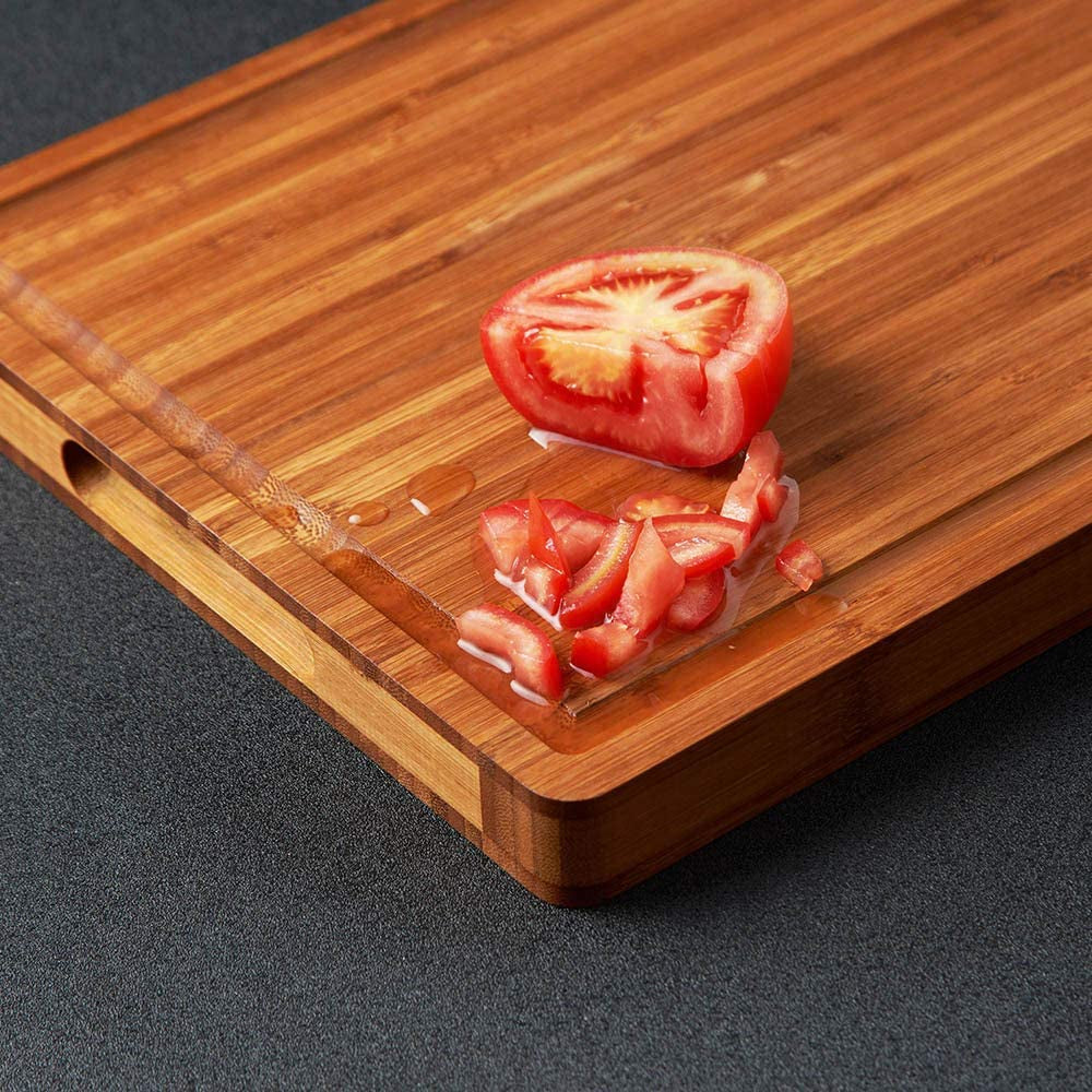 Bamboo Wood Cutting Board for Kitchen. 1 Thick Butcher Block. Cheese Charcuterie Board. with Side Handles and Juice Grooves. 16X11 - Image 5