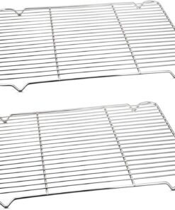 Baking Rack Cooking Rack Set of 2-16.6''X11.6''. P&P CHEF Stainless Steel Wire Cooling Drying Roasting Rack. Fits Half Sheet Cookie Pans. Commercial Quality. Oven & Dishwasher Safe
