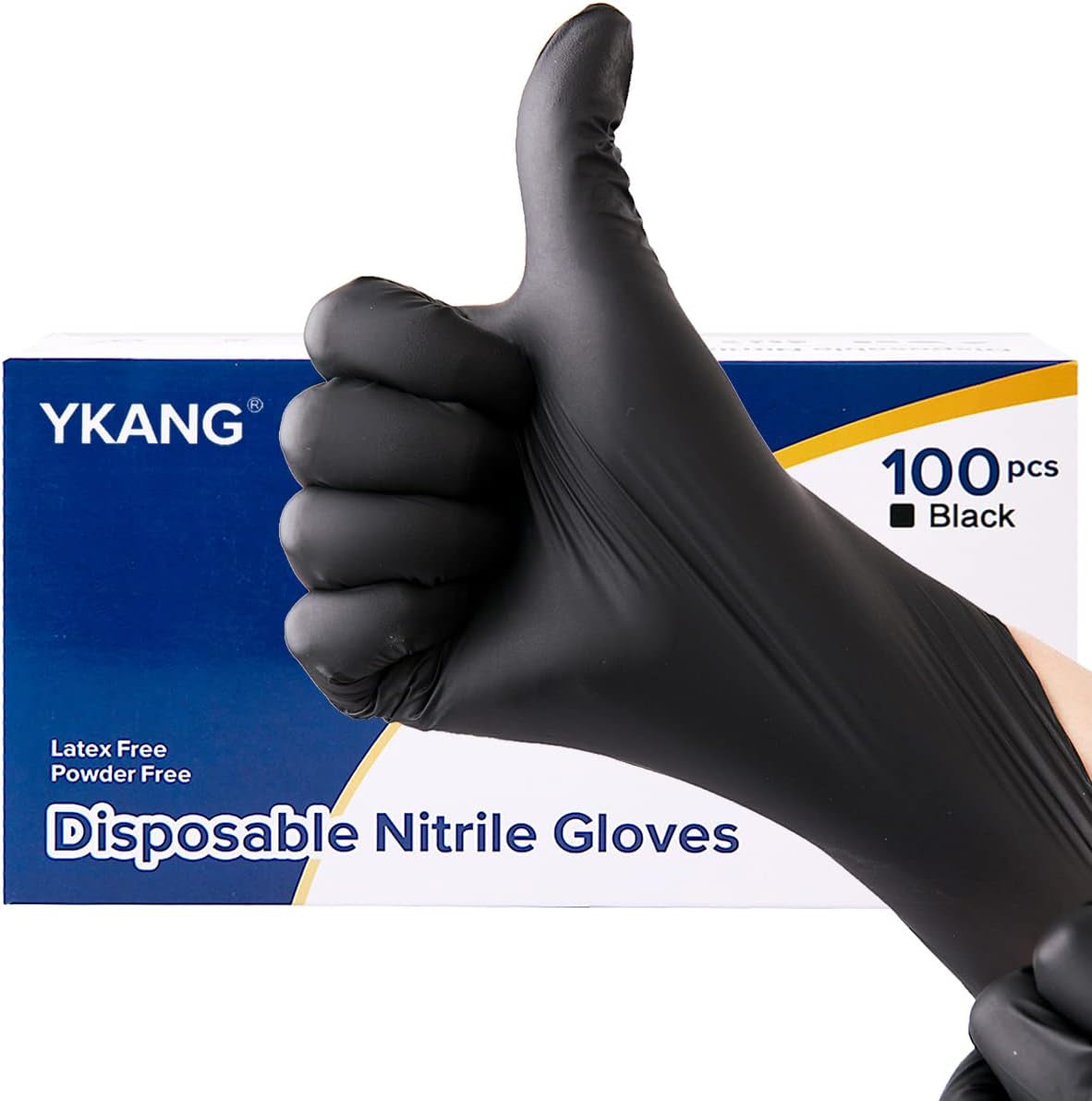 Black Disposable Nitrile Gloves.Latex Free Disposable Gloves 100 Pcs.Food Safe Food Prep Cooking Gloves