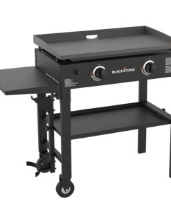 Flat Top Gas Grill Griddle 2 Burner Propane Fuelled Rear Grease Management System. 1517. Outdoor Griddle Station for Camping. 28 Inch