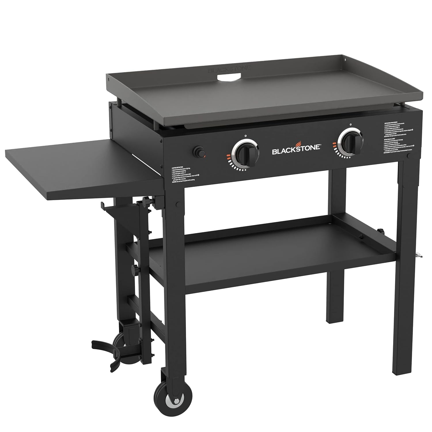 Flat Top Gas Grill Griddle 2 Burner Propane Fuelled Rear Grease Management System. 1517. Outdoor Griddle Station for Camping. 28 Inch